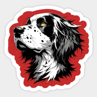 Stunning and Cool English Setter Monochrome and Gold Portrait for Father's Day Sticker